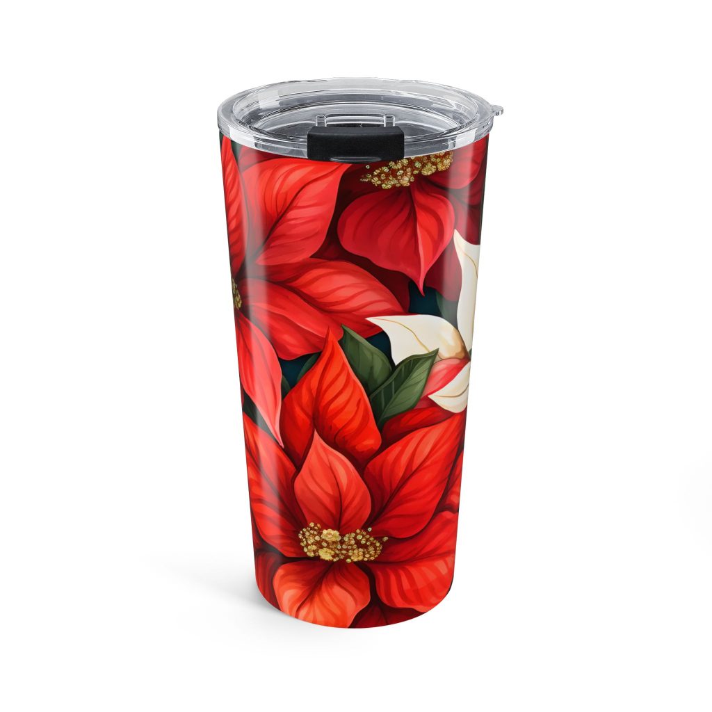 Christmas Poinsettia Travel Mug/Tumbler 20oz