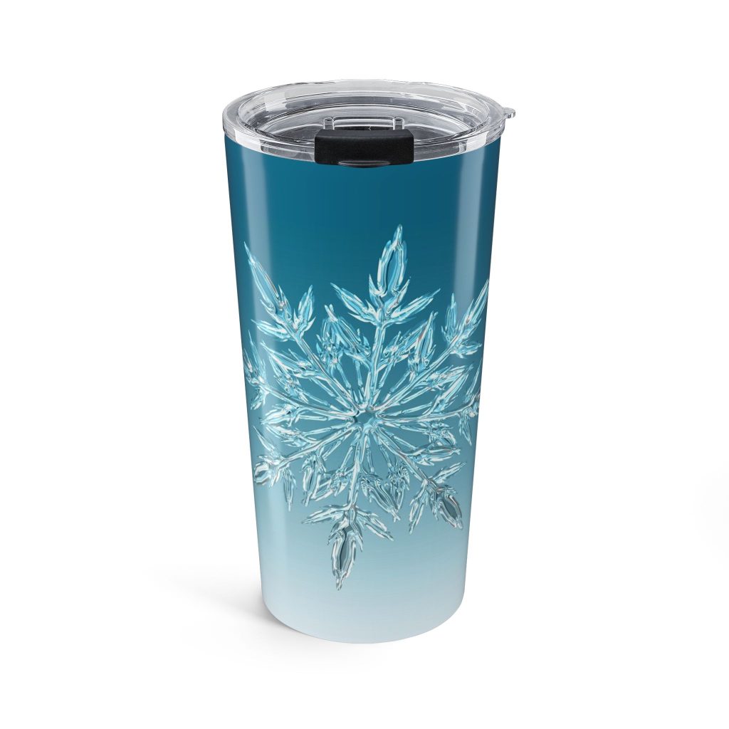 Travel Tumbler - Beautiful Snowflake Closeup 20oz Mug