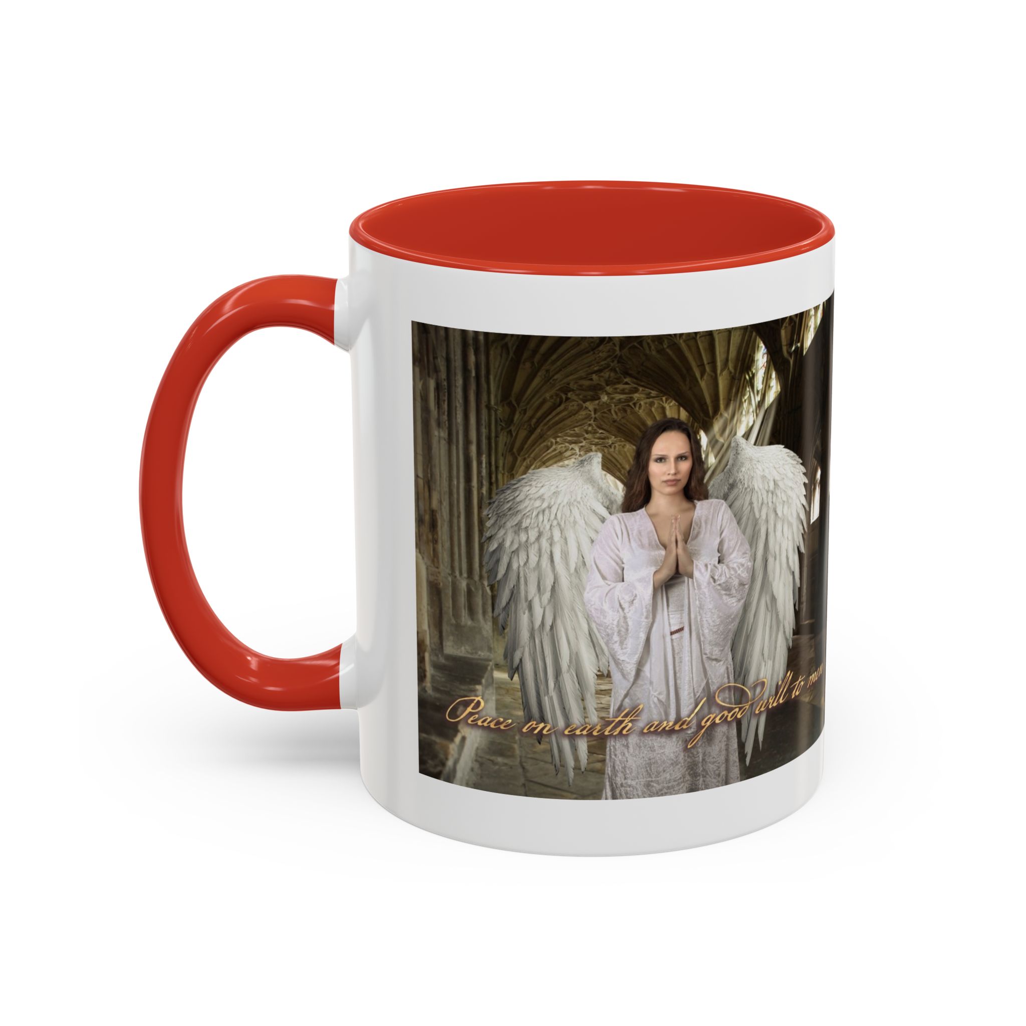 "Peace on Earth and good will to men" Accent Coffee Mug, 11oz - Image 3
