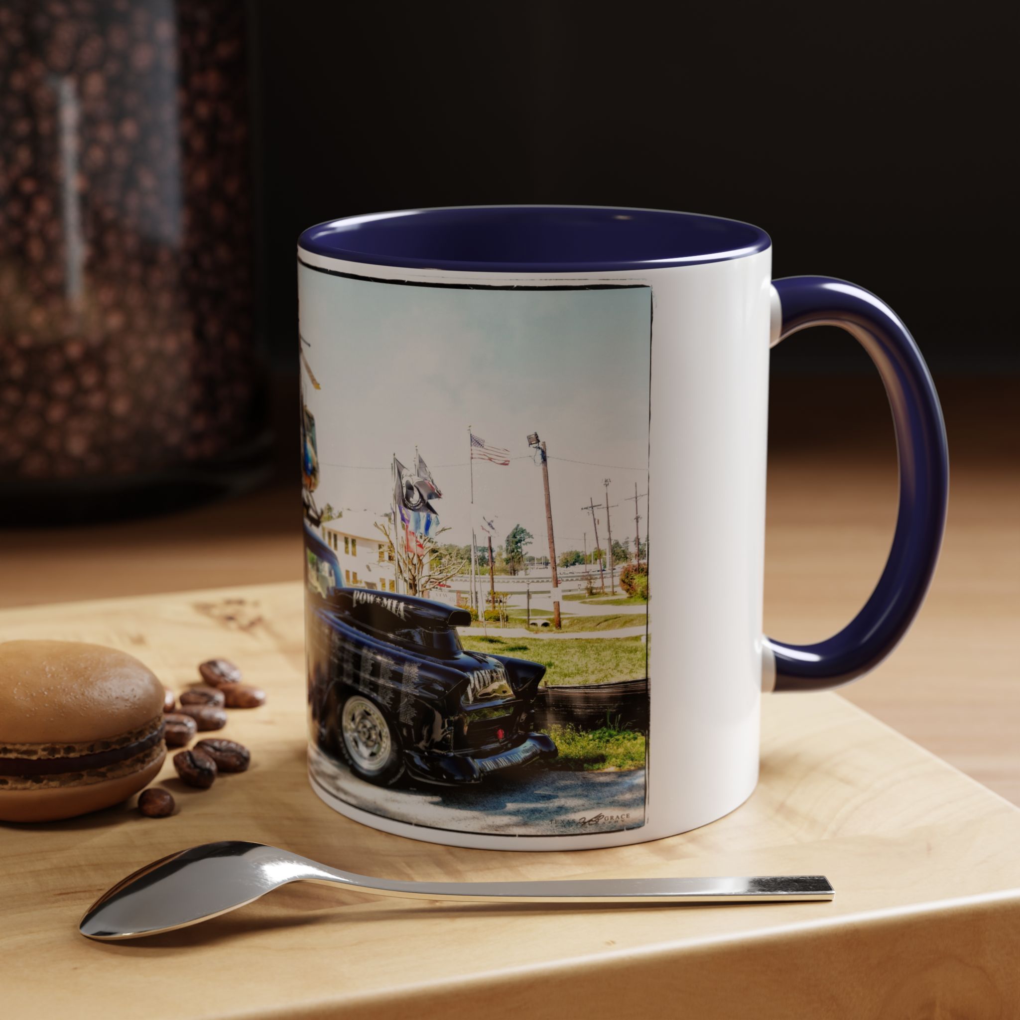 Max Loffgren's POW-MIA Tribute '55 Chevy-Accent Coffee Mug, 11oz