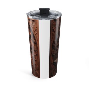 3D Engraved Leather Look Christmas Santa (Design 1) 20oz Tumbler/Travel Mug