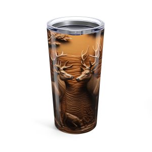 3D Engraved Leather Deer 20oz Stainless Steel Travel Mug/Tumbler