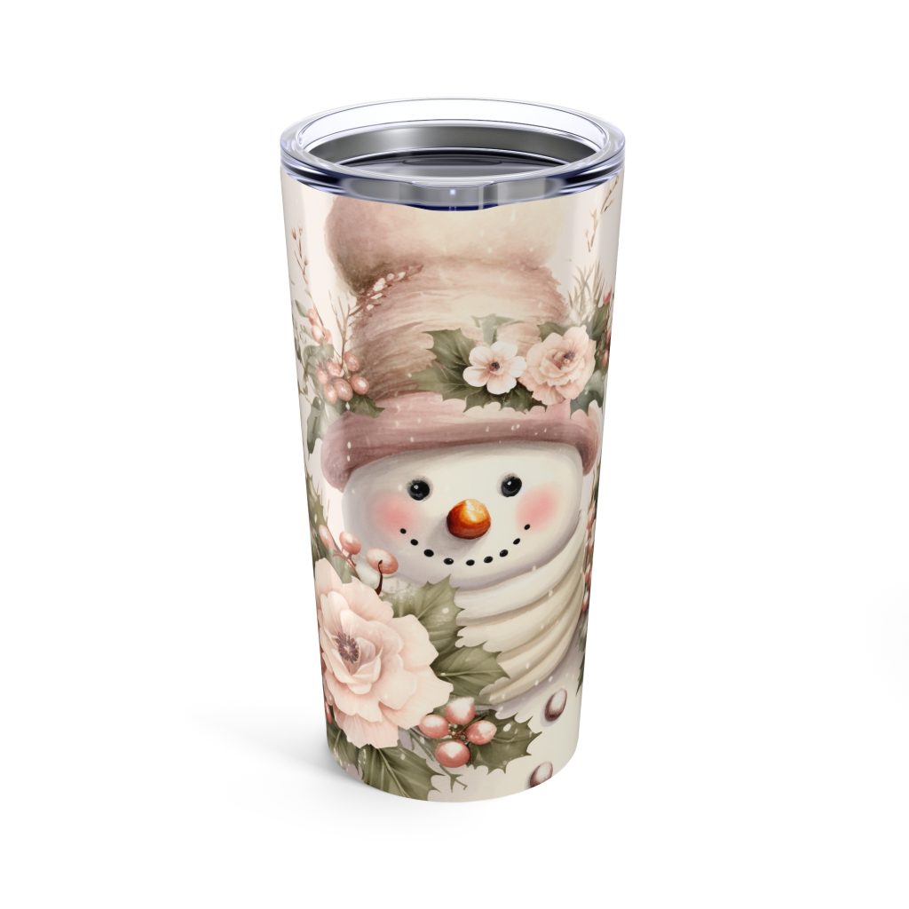 Pink Pastel Snowman 20oz Tumbler/Travel Mug