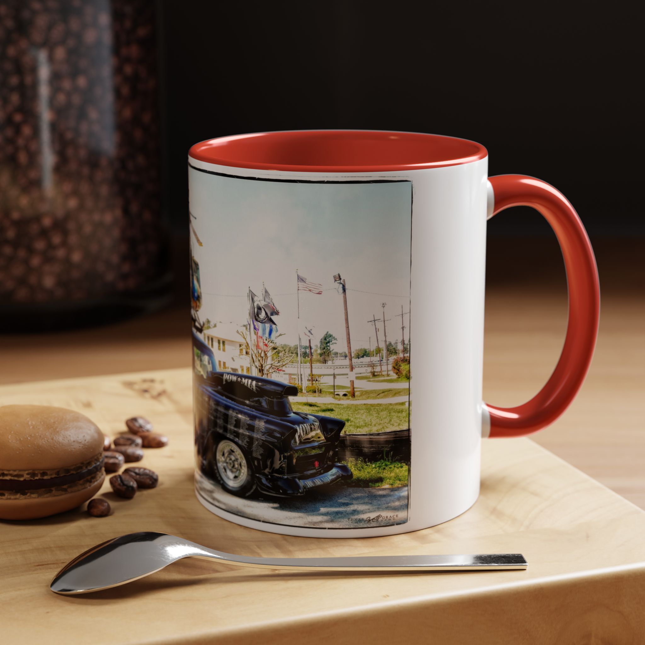 Max Loffgren's POW-MIA Tribute '55 Chevy-Accent Coffee Mug, 11oz