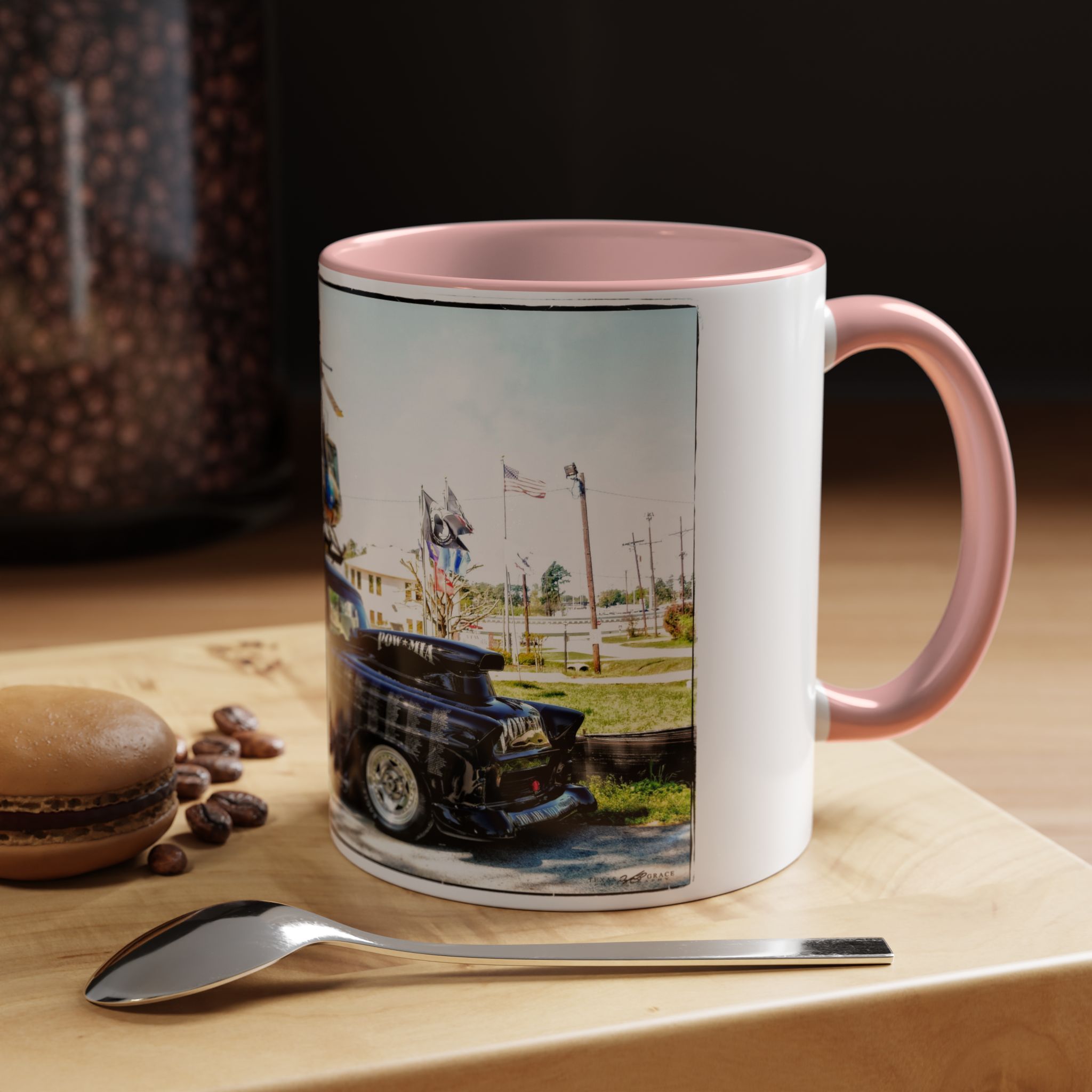 Max Loffgren's POW-MIA Tribute '55 Chevy-Accent Coffee Mug, 11oz